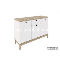 Multipurpose Cabinet  Size 120 - Garvani KANSAS SB 120 / Dakota Oak-white